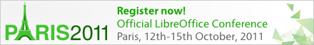 Register now! Official LibreOffice Converence, Paris, 12th-15th October, 2011